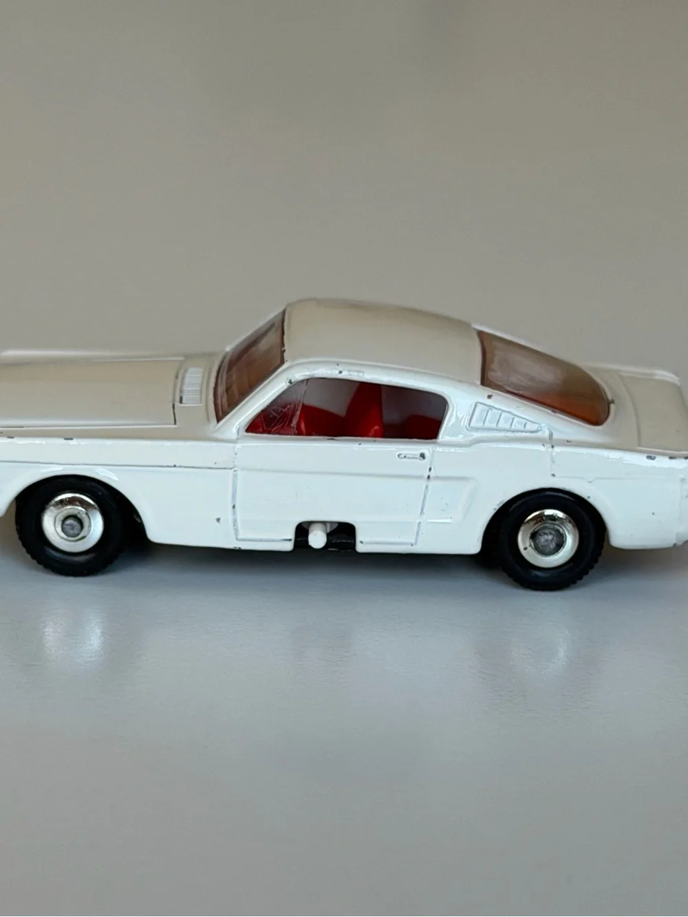 Vintage Matchbox No. 8 Ford Mustang Fastback White Lesney Made in England